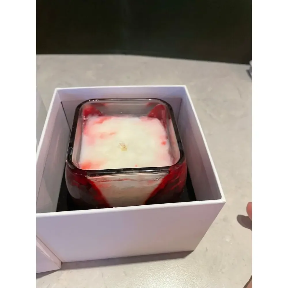 Northern Lights Mistletoe Artisan Candle red/white Cascade 8oz Glass jar